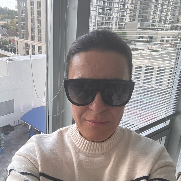 Authentic $500 Celine CL40001I Black Aviator Polarized Sunglasses 60-12-150 - Picture 6 of 7